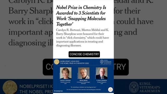 Nobel Prize in Chemistry 2022 II Work ‘Snapping Molecule II Details in description👇 смотреть онлайн