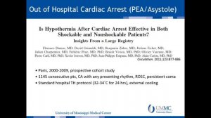 Therapeutic Hypothermia lecture presented by Dr. Guild at the Cardiovascular Emergencies Conference