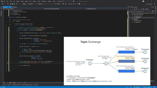 Брокер сообщений RabbitMQ   Tutorial для начинающих   Урок 6   Topic Exchange   .Net C#