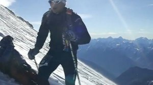 Andrzej  Bargiel at 5200 at Elbrus when fixing his FKT