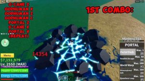 Gravity Cane + Godhuman + Portal INFINITE Combo (Blox Fruits)