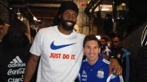 Leo Messi at NBA game