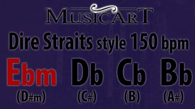 Guitar backing track in Eb minor Dire Straits style смотреть онлайн