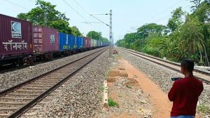 Back to Back High Speed Freight Train At Duan Station