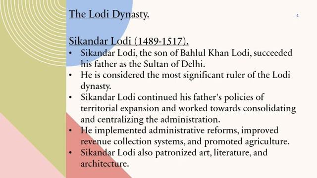 Lecture 64  The Lodi Dynasty  Indian History