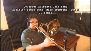 Colorado All-State Jazz Band 2022-2023 - Bass Trombone etude demo 2 (Samba) - Jon Gauer