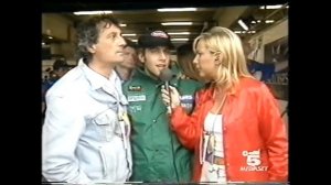 F1 Spagna 1996 - Claudia Peroni intervista Luca Badoer ai box