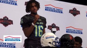 Tyrie Cleveland and Ed Oliver : American Family Insurance Selection Tour Jersey Presentation