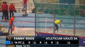 Fanny Roos 17,20 i kula – PB – IJSM i Växjö 20 februari 2016