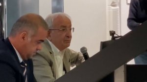 L'intervento di Romano Amadei, mister Diana e del ds Goretti durante la visita a Immergas