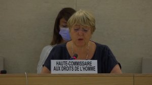 Michelle Bachelet speaks at the Human Rights Council's 48th session