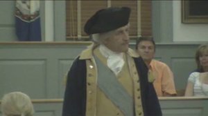 Revolutionary George Washington at Patrick Henry's Hanover Court House to arouse Richmond Patriots