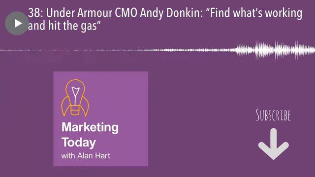 38: Under Armour CMO Andy Donkin: “Find what’s working and hit the gas” смотреть онлайн
