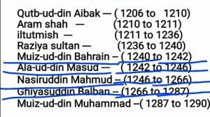Delhi sultanate //Medieval Indian History (दिल्ली सल्तनत के सभी राज्यवंश ,शासक और उनके कार्यकाल )