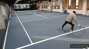 Amateur Vs. Former Pro Tennis Player Point game indoor