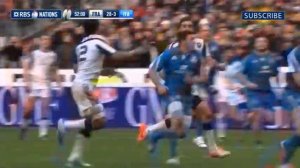 French flair as Hugo Bonneval scores a Try on his debut - France v Italy 9th February 2014