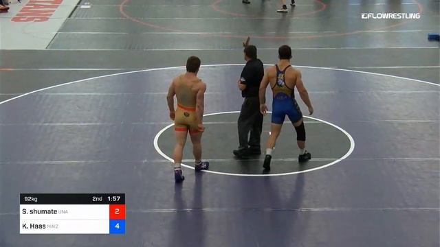 92 Kg Rr Rnd 2 Seth Shumate Unattached Vs Kyle Haas Maize 2