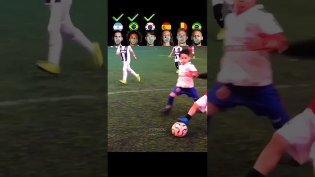 Mini Messi VS Marcelo VS Bonmati VS De bruyne VS Neymar 😎|| kids skills challenge 😯 смотреть онлайн