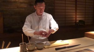 Kiku Zushi (菊鮨), Master Chef Yusuke Seguchi‘s Block Marinade Fatty Tuna (Slow motion)