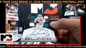 2020 PANINI BLACK FOOTBALL 12 BOX PICK YOUR TEAM CASE BREAK #1