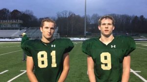 Lumen Christi's Matt Saunders and Brody Dalton pre-Cass City