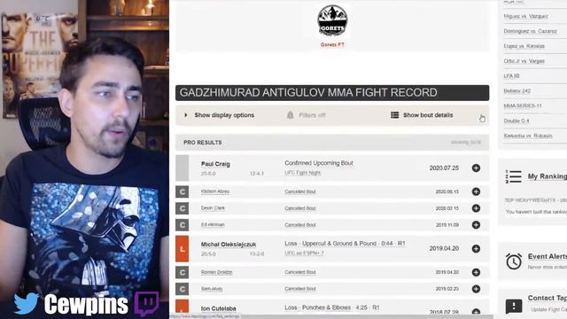 UFC Fight Night: Paul Craig vs Gadzhimurad Antigulov Breakdown and Bet