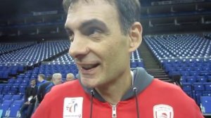 Coach Bartzokas of Olympiacos begore the Euroleague final