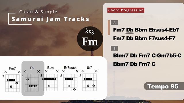 Neo Soul RnB Guitar Backing Track in Fm