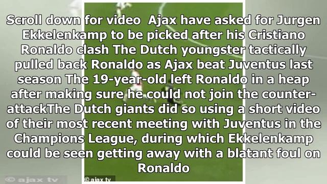 Ajax make cheeky Ronaldo jibe ahead of Holland vs Portugal final смотреть онлайн