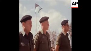 SYND 29/10/1970 ISRAELI COMMANDER IN CHIEF, BAR-LEV, TAKES THE SALUTE AT A MILITARY PARADE