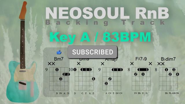 NeoSoul RnB Guitar Backing Track Jam in A 83bpm