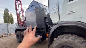 Покраска кабины и буровой установки камаз