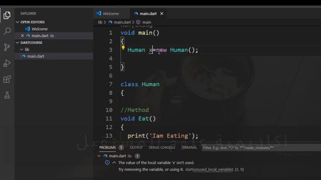 14-Mobile APP Course-Flutter Course- Dart Fundamentals--Introduction to OOP Part 3-Create Class