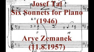 Josef Tal - Six sonnets for Piano