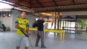 Tiro com arco e flecha - com o amigo Carlos Aymar