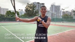 (廣東話) Grip pressure, Wrist flexion, Elbow Sharing🎾Coach Henry蘇浩剛國際導師及教練🎾