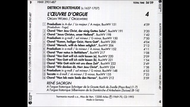 Dietrich Buxtehude - Organ Works Vol.4 (René Saorgin) смотреть онлайн