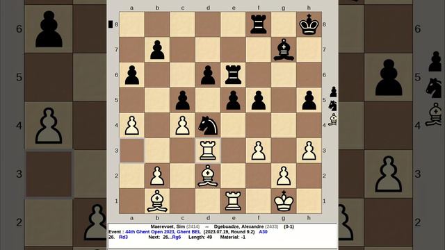 Maerevoet, Sim vs Dgebuadze, Alexandre | 44th Ghent Chess Open 2023, Belgium смотреть онлайн