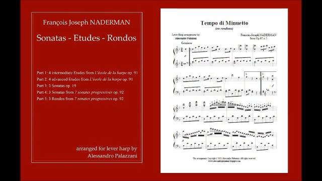 Naderman: 3 Rondos from op.92 arranged for lever harp