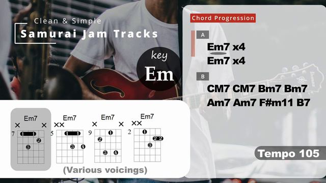 Funk Fusion Guitar Backing Track in E minor