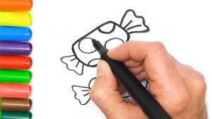 Научимся рисовать. Рисуем конфеты. Раскраски своими руками.