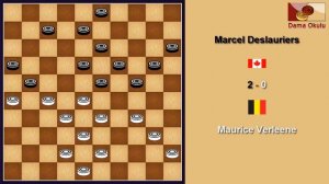 Maurice Verleene (BEL) - Marcel Deslauriers (CAN). World Championship in Draughts. 1956.