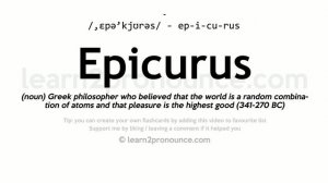 Pronunciation of Epicurus | Definition of Epicurus