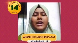 #AIR_14 | ANSARI KHALIDAH SARFARAZ | Dr.Kalam Junior Scientist Exam 2023-24