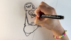 This mother and baby SLOTH drawing is the cutest!