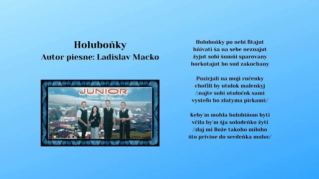 JUNIOR 1 Holuboňky autor Ladislav Macko Videorohaľ