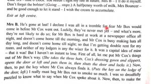 "Box and Cox" by John Maddison Morton text part 4 lec 44