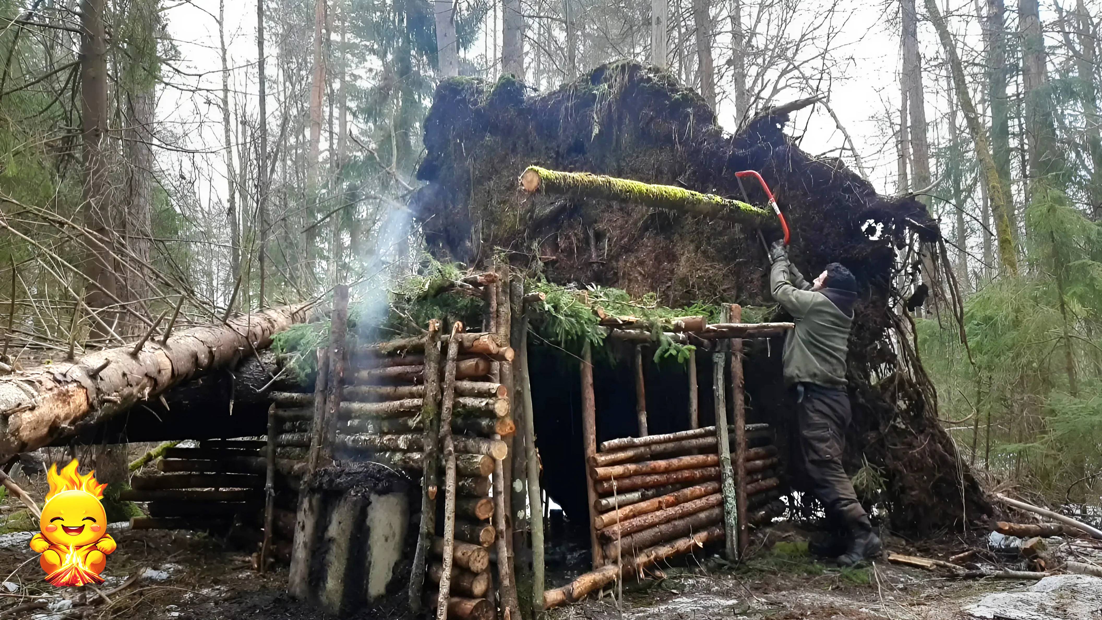 Строительство УБЕЖИЩА для выживания в дождливом кемпинге [расслабляющие звуки, звуки для сна] | АСМР