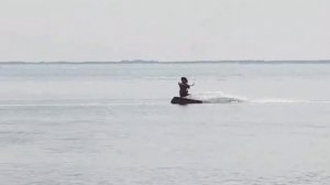 Charles kitesurfing in very light wind