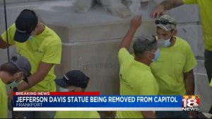 Jefferson Davis statue being removed from capitol